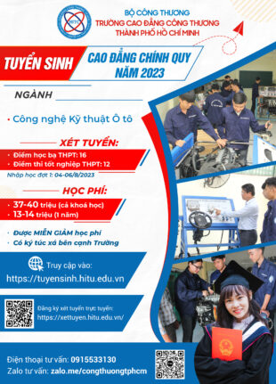 TUYỂN SINH NGÀNH CÔNG NGHỆ KỸ THUẬT Ô TÔ NĂM 2023